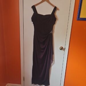 Alex Evenings Purple Ruched Maxi Gown